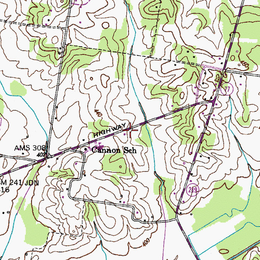 Topographic Map of Carroll County Rural Fire Department District 8 Mixie, TN