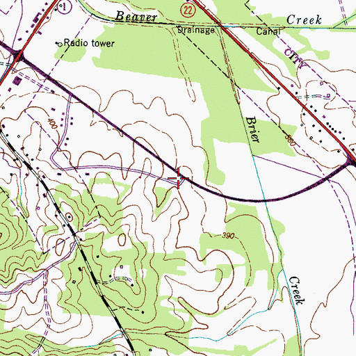 Topographic Map of Carroll County Rural Fire Department District 1 Huntingdon, TN