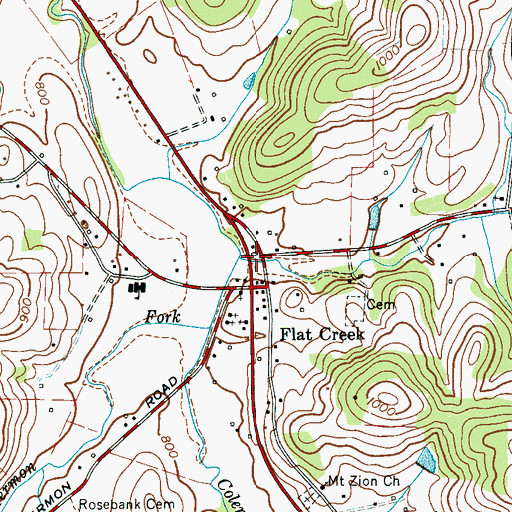 Topographic Map of Volunteer Fire Services Station 5 / Flat Creek Volunteer Fire Department, TN