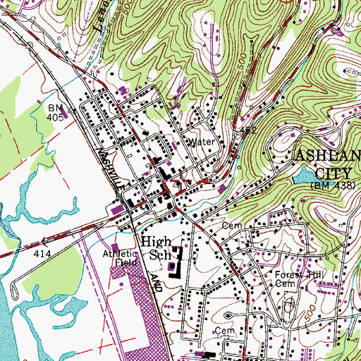 Topographic Map of Cheatham County Emergency Management, TN
