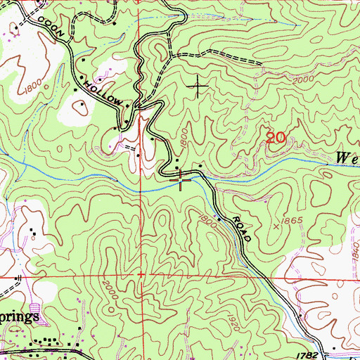 Topographic Map of Ringgold Creek, CA