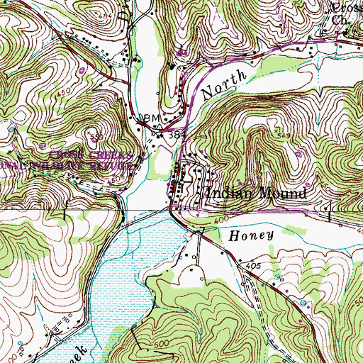 Topographic Map of Stewart County Volunteer Fire Service Station 10 Indian Mound, TN