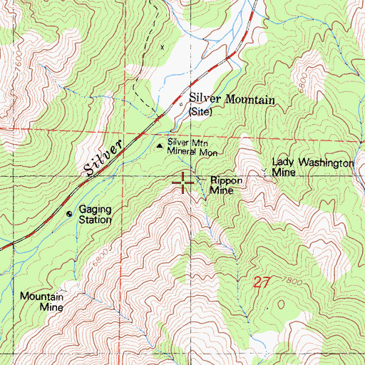 Topographic Map of Rippon Mine, CA