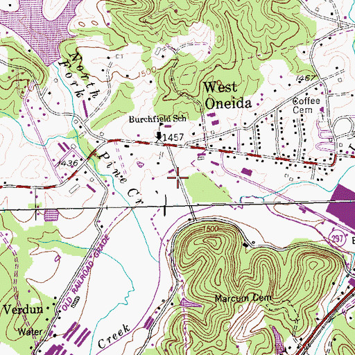 Topographic Map of Oneida Rescue Squad, TN