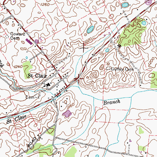Topographic Map of Bulls Gap Volunteer Fire Department Station 2, TN