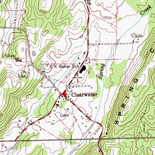 Topographic Map of McMinn County District 10 Clearwater Rural Fire Department, TN