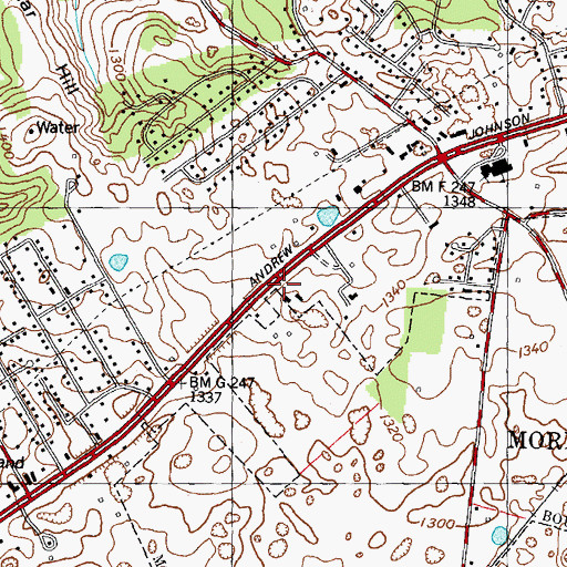 Topographic Map of West Hamblen County Volunteer Fire Department, TN