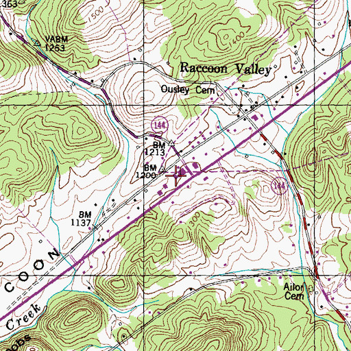 Topographic Map of Union County Rescue Squad, TN