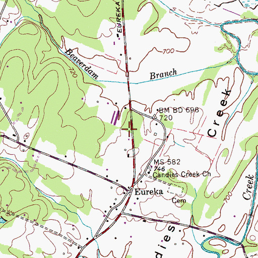 Topographic Map of Bradley County Fire and Rescue Station 6, TN