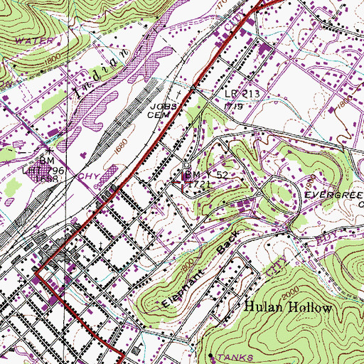 Topographic Map of Town of Erwin Fire Department, TN