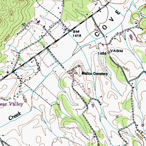Topographic Map of Wears Valley Volunteer Fire Department, TN