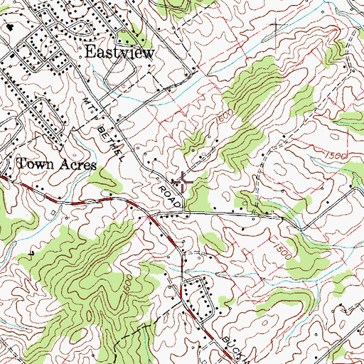 Topographic Map of Greeneville Fire Department Station 4, TN