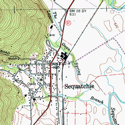 Topographic Map of Sequatchie Volunteer Fire Department, TN
