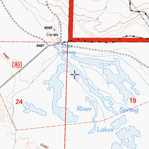 Topographic Map of River Spring Lakes, CA