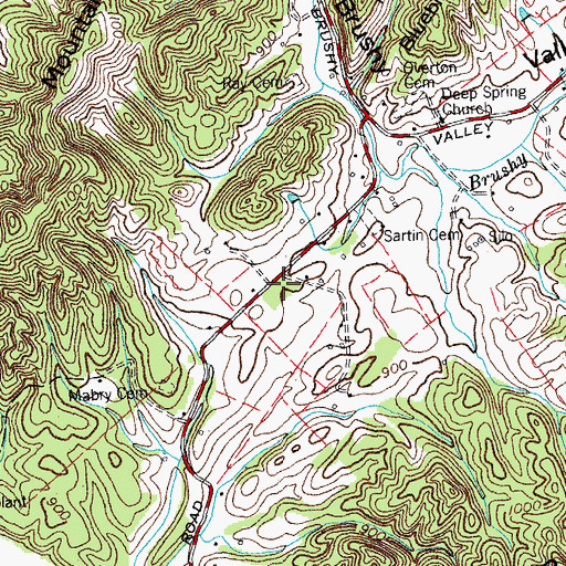 Topographic Map of Andersonville Volunteer Fire Department Station 2, TN