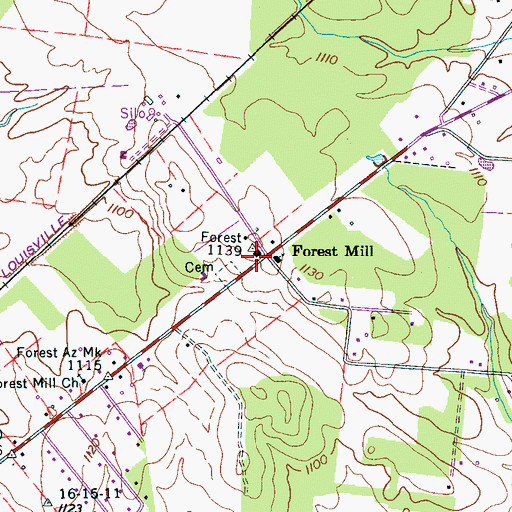 Topographic Map of Summitville Volunteer Fire Department, TN