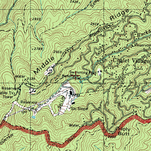 Topographic Map of Gatlinburg Fire Department Station 3, TN