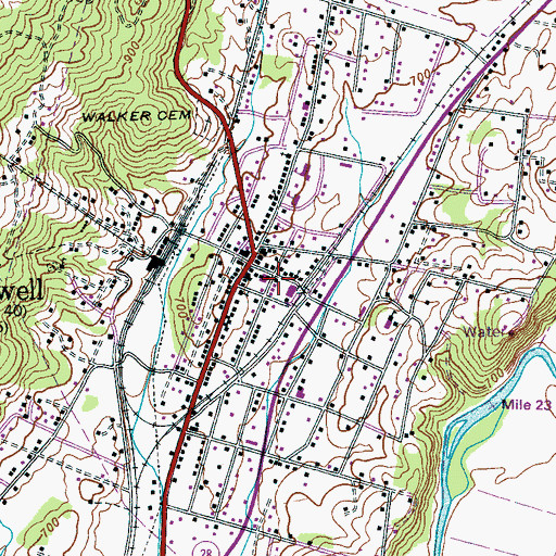 Topographic Map of Whitwell Volunteer Fire Department, TN