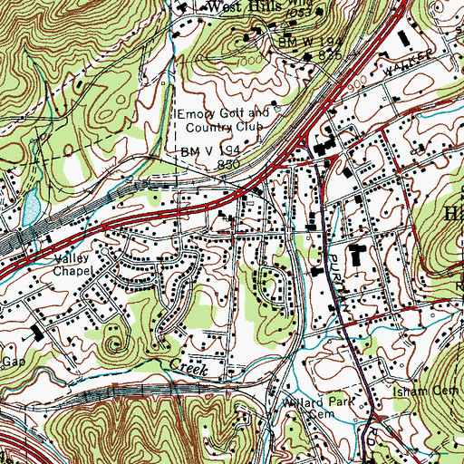 Topographic Map of Harriman City Fire Department Station 2, TN
