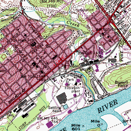 Topographic Map of Lenoir City Fire Department Station 1, TN