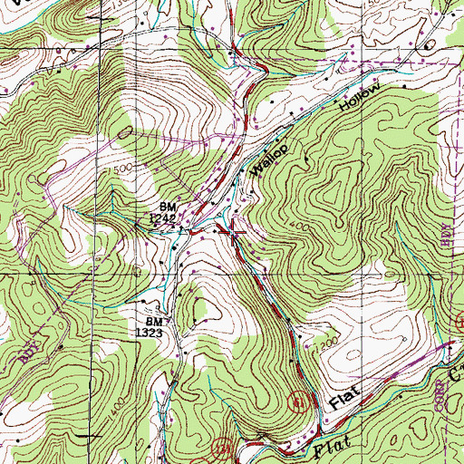 Topographic Map of Luttrell Volunteer Fire Department, TN