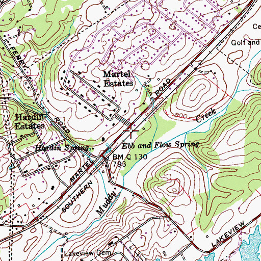 Topographic Map of Loudon County Fire Rescue Station 2, TN