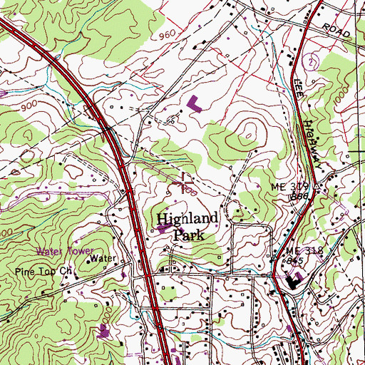 Topographic Map of Lenoir City Fire Department Station 2, TN