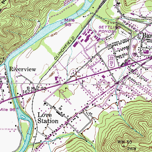Topographic Map of Southside Volunteer Fire Department, TN
