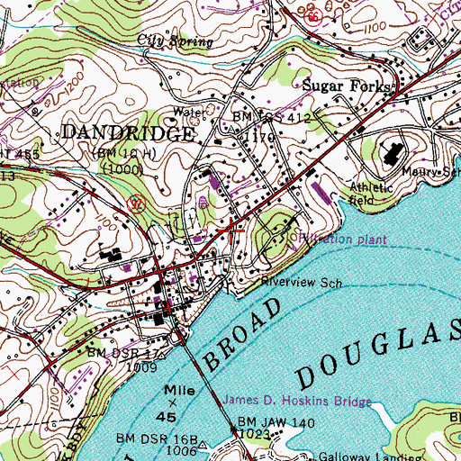 Topographic Map of Dandridge Volunteer Fire Department, TN