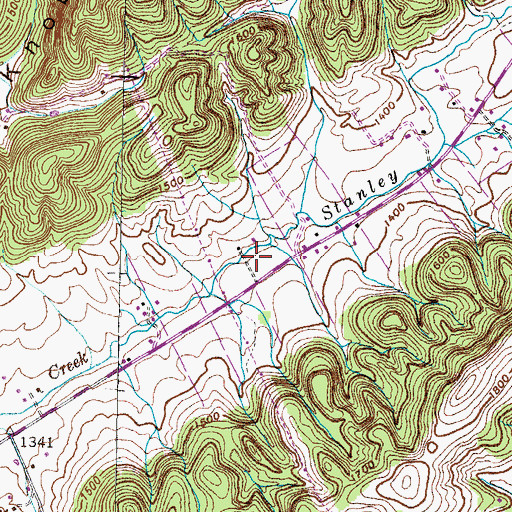 Topographic Map of Stanley Valley Volunteer Fire Department, TN
