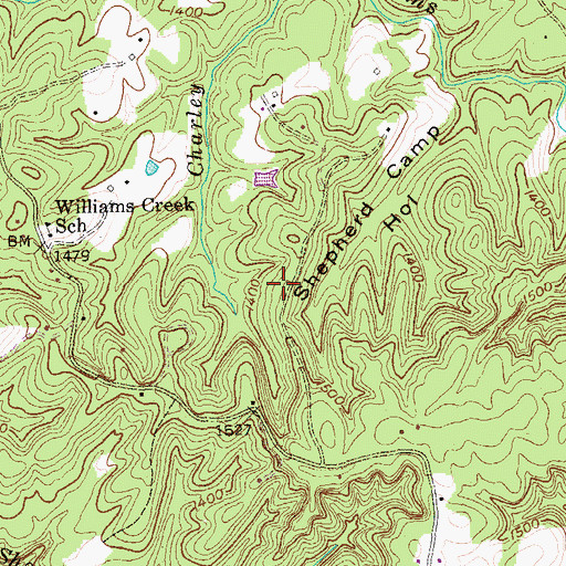 Topographic Map of Sunbright Area Volunteer Fire Department, TN