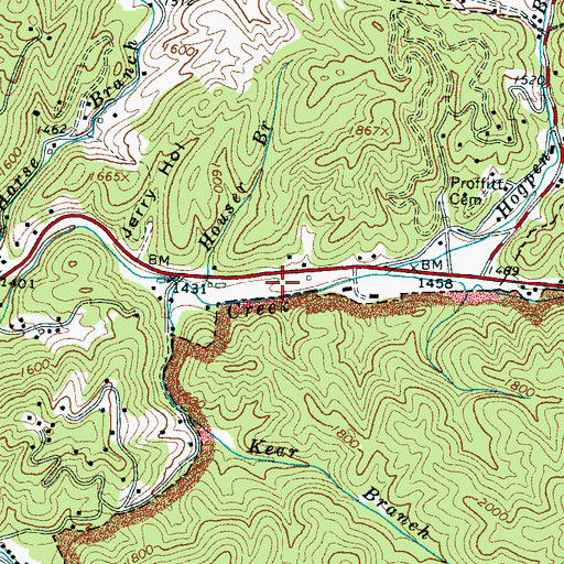 Topographic Map of Gatlinburg Fire Department Station 1 Headquarters, TN