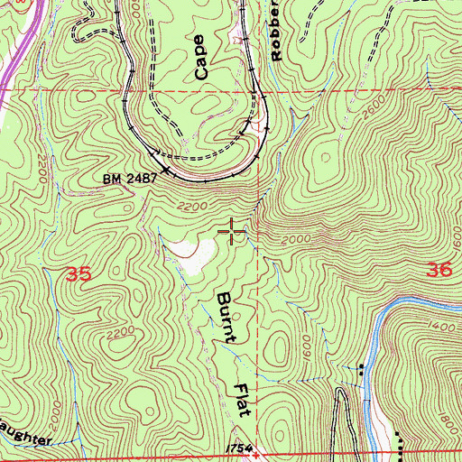 Topographic Map of Robbers Ravine, CA