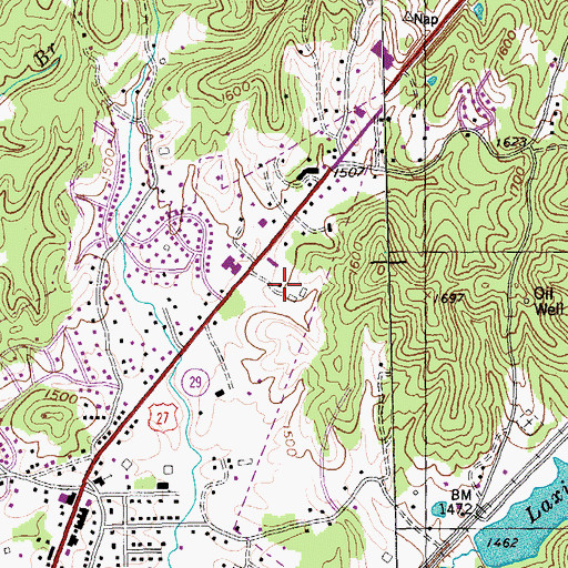 Topographic Map of Oneida Fire Department, TN
