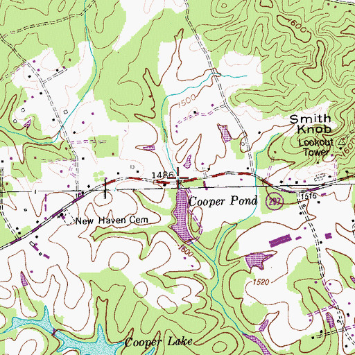 Topographic Map of Seventh District Volunteer Fire Department, TN