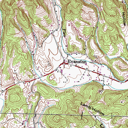 Topographic Map of Camps Volunteer Fire Department, TN