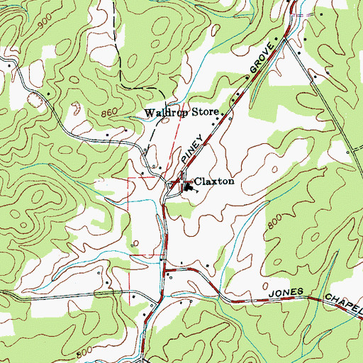 Topographic Map of McMinn County District 11 Claxton Volunteer Rural Fire Department, TN