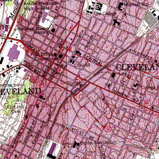Topographic Map of Bradley County Fire and Rescue Station 8 Headquarters, TN
