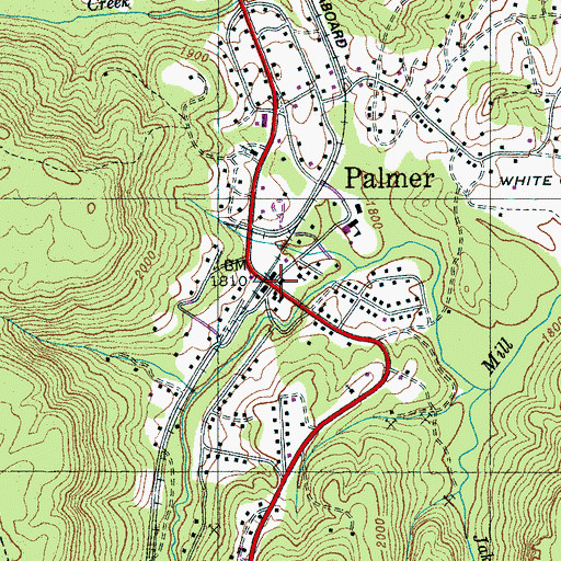 Topographic Map of Palmer Fire and Rescue, TN