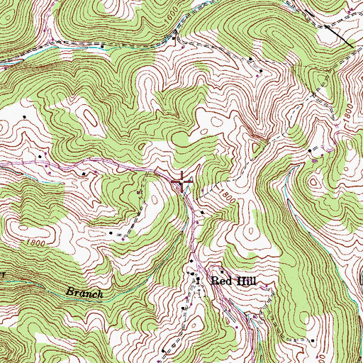 Topographic Map of North Claiborne Volunteer Fire Department Station 2, TN