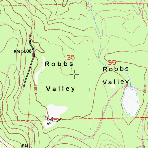 Topographic Map of Robbs Valley, CA