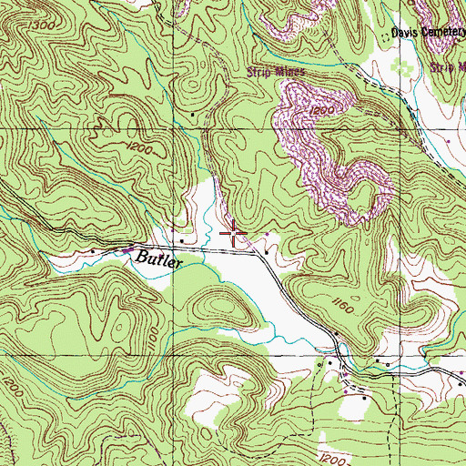 Topographic Map of Joyner Volunteer Fire Department, TN