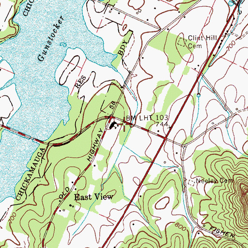Topographic Map of Meigs County Emergency Services Fire Rescue Station 1, TN
