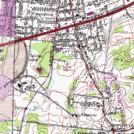 Topographic Map of Jefferson City Fire Department, TN