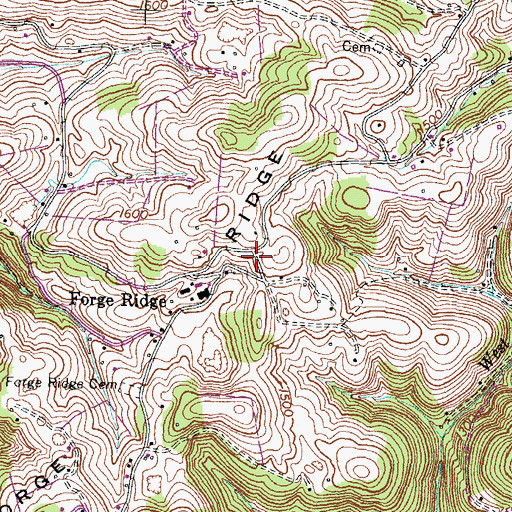 Topographic Map of North Claiborne Volunteer Fire Department Station 1, TN