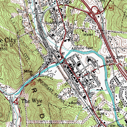 Topographic Map of Lake City Fire Department, TN
