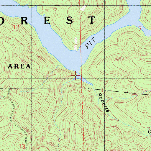 Topographic Map of Roberts Canyon, CA