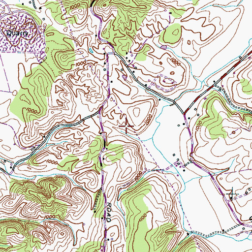 Topographic Map of Sevierville Fire Department Station 2, TN