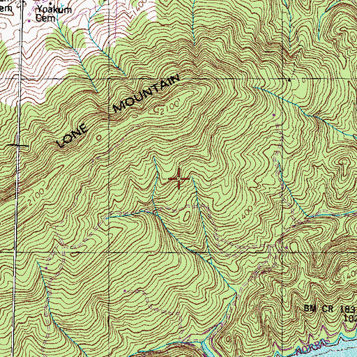 Topographic Map of South Claiborne Volunteer Fire Department Station 43, TN