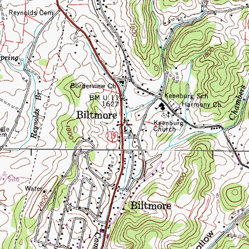 Topographic Map of Watauga Volunteer Fire Department Station 2, TN